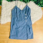 Topshop Pinstripe Denim Wrap Dress 12 Photo 9