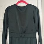 Abercrombie & Fitch Women's  Satin Green Dress Long Sleeves Holiday Size Small Photo 2