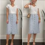 Faherty  Blue and White‎ Striped Linen Skirt Size XS EUC Like New Photo 6
