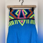 Mara Hoffman  2013 Embroidered Twill Cobalt Blue Strapless Mini Dress size 4 $297 Photo 9