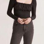 Madewell Ribbed Square Neck Long Sleeve Top   Photo 0