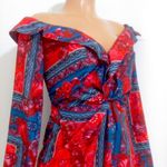 Pretty Little Thing  Multi Paisley Bardot Knot Detail Blazer Dress NWT Photo 6