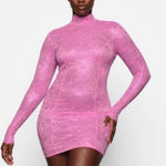 SKIMS Pink Lace Long Sleeve Dress S Photo 9