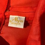 Alyce Vintage Maxi Skirt Red Crepe 32" waist Size L Photo 5