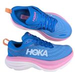 Hoka ONE ONE Bondi 8 Coastal Sky All Aboard Blue Pink Womens Sneaker 5D WIDE Photo 0