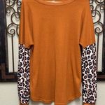 Tickled Teal  long sleeve waffle top Photo 0