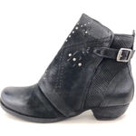 Miz Mooz Black Leather Studded Ankle Boots Side Buckle Size 37 (US 6.5–7) Photo 0