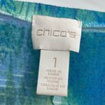 Chico's  polyester multicolor floral short sleeve tropical blouse size small Photo 3