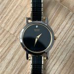 Seiko  Diamond Vintage Ladies Watch Black Dial Black Gold Stretch Bracelet Photo 5