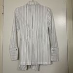 Brochu Walker  Striped White button down crewe wrap top size xs Photo 5