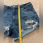Abercrombie & Fitch High Rise Mom Shorts Distressed Medium Wash Photo 3