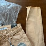 Tractr Camel Tan Khaki Mona High Rise Slim Ankle Fray Jeans 00/24 Photo 2