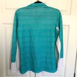 Adidas  Golf Teal and White Printed UPF Long Sleeve Polo Shirt Size M Photo 7