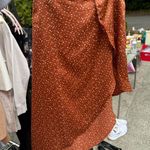 Pretty Little Thing  Burnt Orange Polka Dot Midi Skirt Photo 0