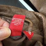 Sundance Vintage  Leather Trench Coat Jacket Lined Double Breasted Size Medium Photo 12