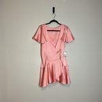 Free People Free‎ People Dress Scarlett Satin Ruffle Wrap Mini Peach Size Small NWT Photo 6