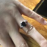 Natural Black Spinel Sterling Silver Infinity Ring Size 6 Photo 1