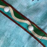 $ 695 NWT Alemais SWELL SHIRTDRESS Art Island Print Slit Midi Size 0 Blue Photo 12