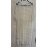 POL  Lace Duster Kimono Open Front Cover Up Bohemian M/L Photo 5
