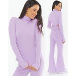 Show Me Your Mumu  Turtleneck Layer Up Rib Knit Sweater Top Lilac Women's Size XS Photo 1