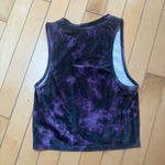 Topshop  Velvet Velveteen Velour Purple Tie Dye Crop Top Size Small 4-6 Photo 4