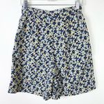 Vintage Liz Claiborne Golf Navy & Yellow Floral High Rise Mom Shorts Size 8 Blue Photo 1