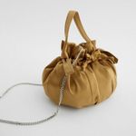ZARA Bloggers Fav Gold Satin Effect Mini Bucket Bag Photo 4