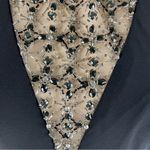 Rachel Allan Beaded Jersey Evening Gown High Slit Mock Jewel Neck Size 8 Formal Black Photo 5