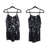Nordstrom NWT BP Black Paisley Floral Pleated Ruffle Romper XS Photo 1