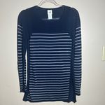 CAbi  Navy Striped‎ Lightweight Sweater Top | Medium Photo 1