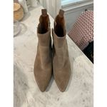 Franco Sarto Sager Tan Suede Leather Ankle Booties Womens Size 6M Side Zip Boots Photo 1