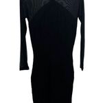 Reiss NWT Calo Mesh Sleeve Stretch Bodycon Black Dress Women's Size 2 Photo 3