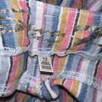 Seven7 Linen Blend Cropped Wide Leg Pants Womens Size 12 Multicolor Stripe Boho Photo 6