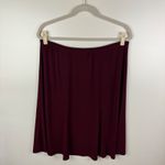 Susan Graver  Midi‎ Skirt 2X Burgundy Liquid Knit Stretch Pull On Elastic Waist Photo 2