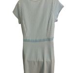 Isaac Mizrahi  Live Ladies Blue and White Striped Sheath Dress size Med V-neck Photo 2
