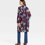 Knox Rose - Aztec Print Long Sleeve Jacquard Knit Open-Front Cardigan- Size M Photo 1