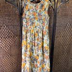 Vintage Smocked Top Floral Sundress Size L Yellow Size L Photo 4