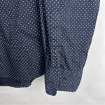 H&M  Navy Polka Dot Button Up Shirt, Stretch Cotton Blend, Business Casual, 14 Photo 5