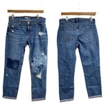 Old Navy jeans boyfriend Adele distressed patchwork tie dye size 0 stretch Photo 1