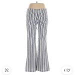 Roxy  Blue White Striped Palazzo Wide Leg Beach Vacation Pants Drawstring Size M Photo 2
