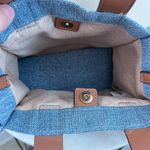 True Religion Denim Mini Tote Crossbody Bag Women's Blue Logo White Purse Photo 6