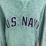 PINK - Victoria's Secret Pink Victoria’s Secret Collab US Navy Distressed Pullover Shirt Green XS‎ Photo 4