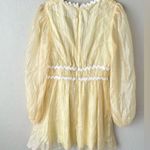 Hello Molly it’s your chance long sleeve sheer mini dress yellow large 8 NWT Photo 4