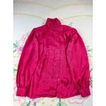 Worthington Pink Paisley Mock Neck Button Front Long Sleeve Blouse Women Size 6 Photo 1