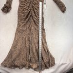 ASTR The Label Dottie Midi Dress Animal Print Ruched Long Sleeve XS Photo 4