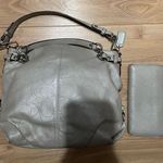 Coach medium hobo style bag gray leather with matching wallet Photo 0