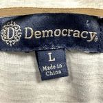 Democracy  Gray Camouflage V Neck Short Sleeve Bottom Tie Tee TShirt Womens Large Photo 7