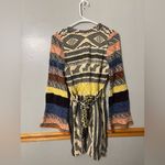 Free People Patchwork Sweater Dress Geometric Colorful Boho Aztec Womens XS Photo 3