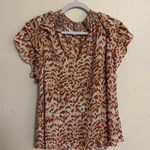 Pattern Small Business Casual Top Brown Photo 0