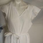 Magaschoni  100%ORGANIC COTTON TIERED WHITE MIDI DRESS SIZE L Photo 2